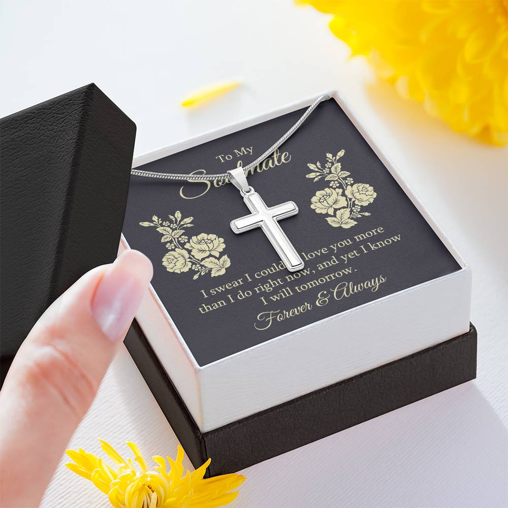 To Soulmate - I swear - Artisan Cross Necklace