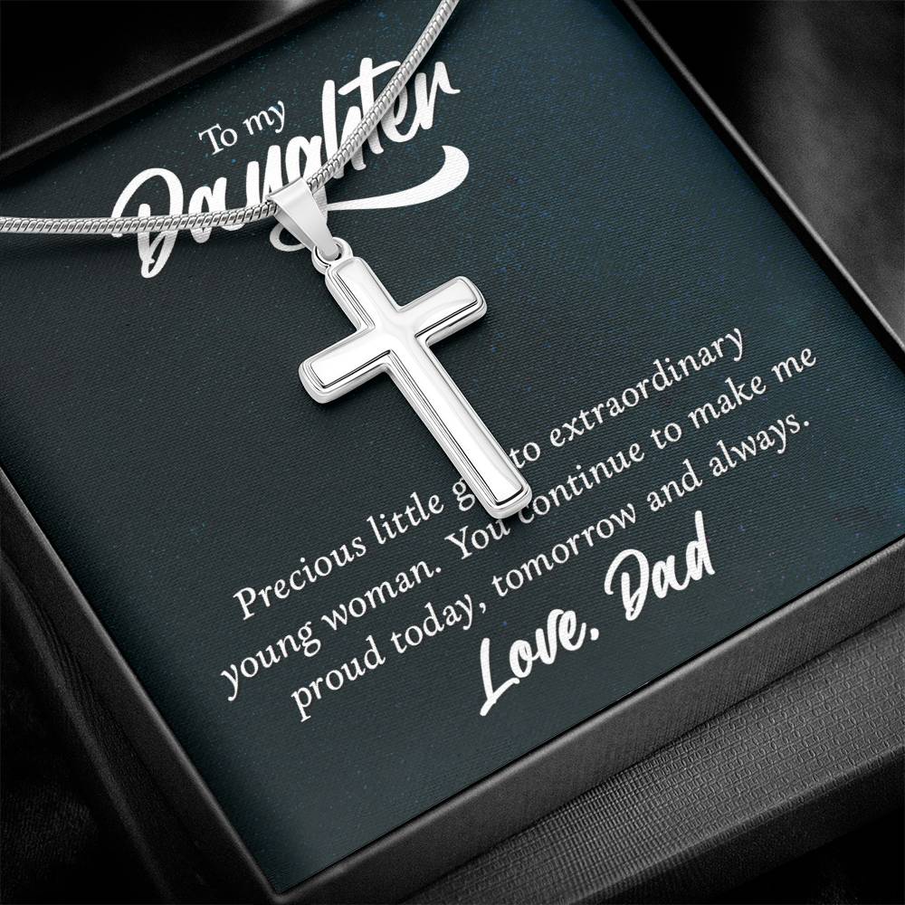 To Daughter - Precious little girl - Artisan Cross Necklace