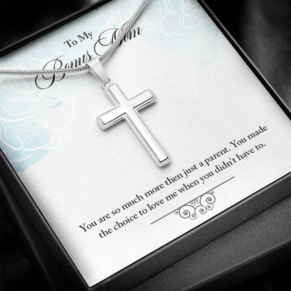 To Bonus Mom - You are so much - Artisan Cross Necklace