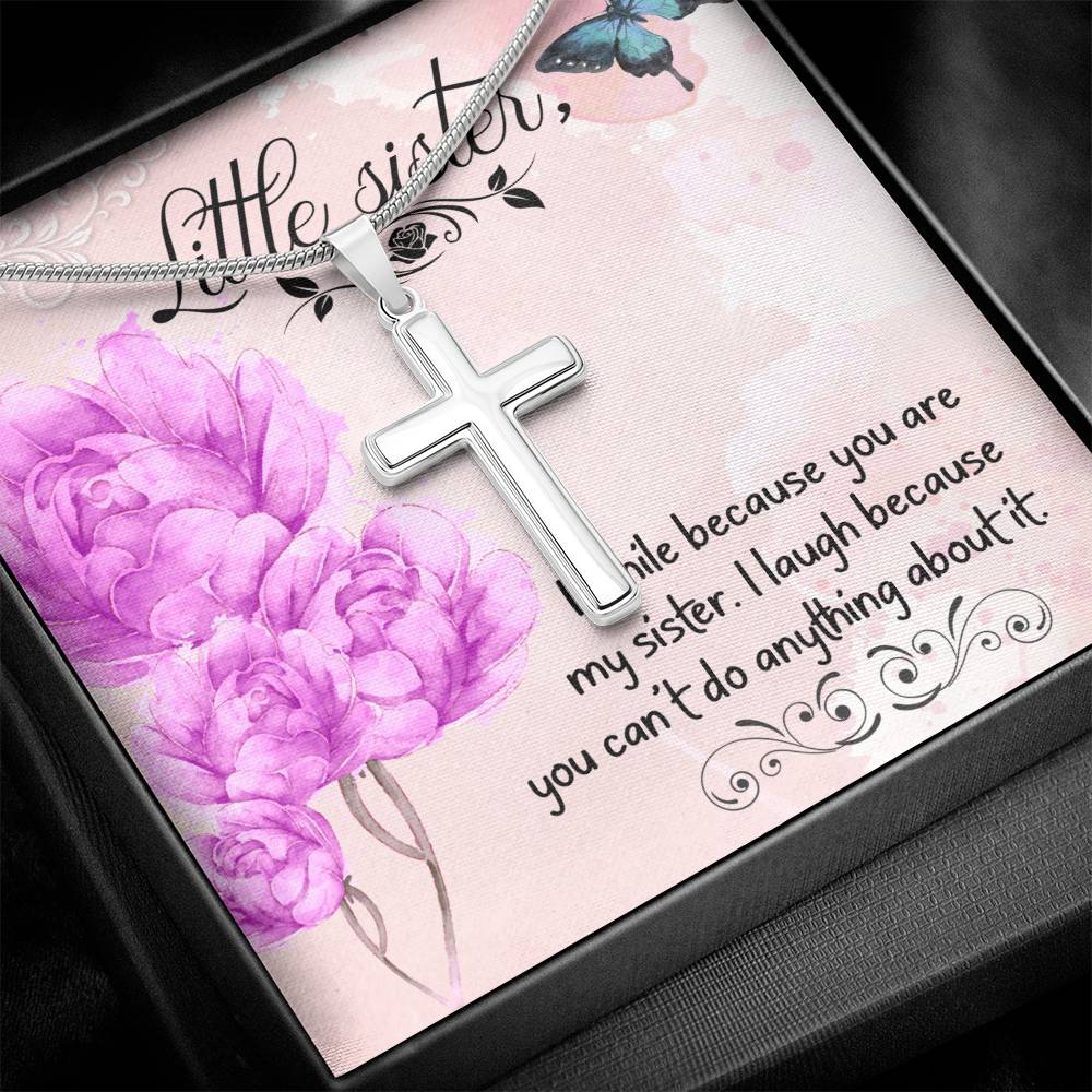 To Sister - I smile - Artisan Cross Necklace