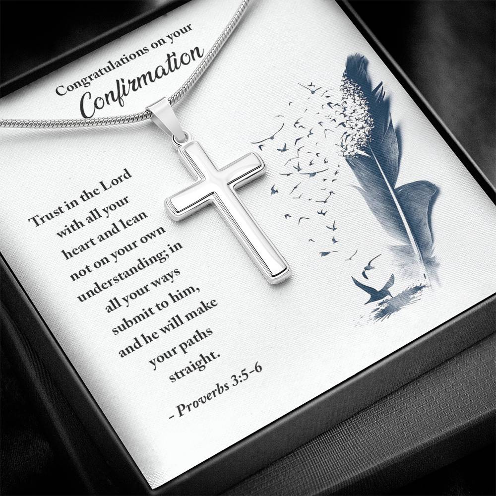 Confirmation - Trust in the Lord - Artisan Cross Necklace