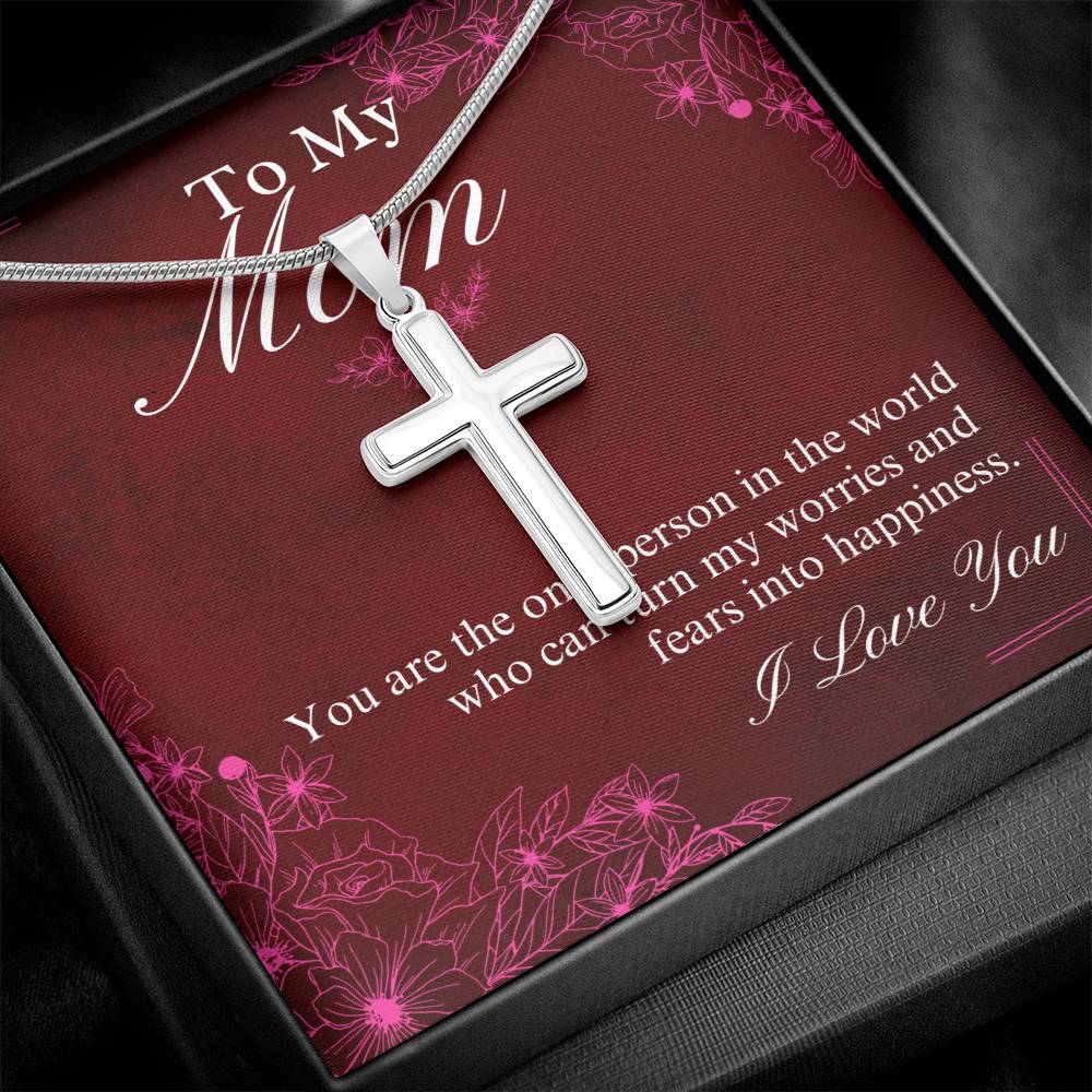 To Mom - You are - Artisan Cross Necklace