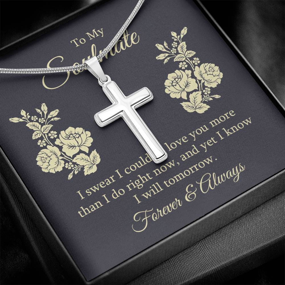 To Soulmate - I swear - Artisan Cross Necklace