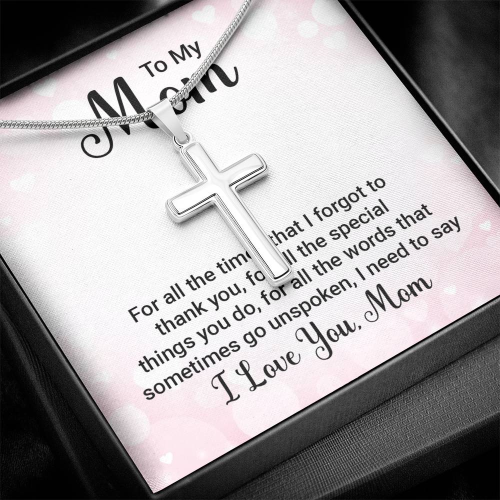 To Mom - For all the times - Artisan Cross Necklace