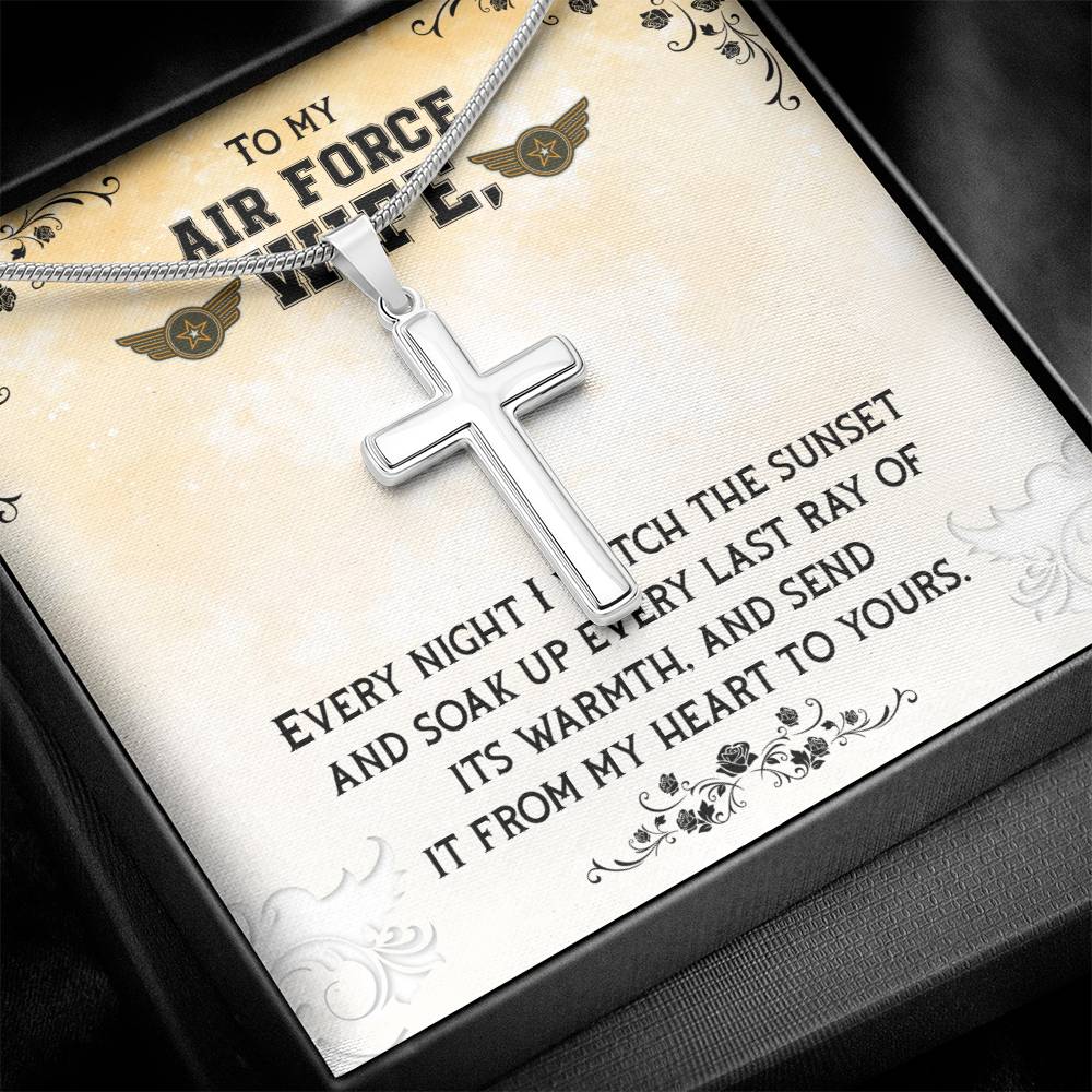 To Air Force Wife - Every night - Artisan Cross Necklace