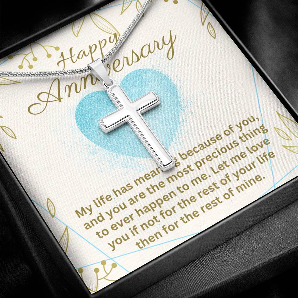 Anniversary - My life has meaning - Artisan Cross Necklace