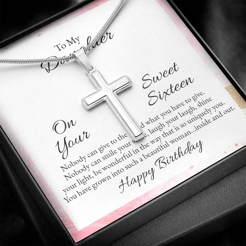 To Daughter - On your sweet sixteen - Artisan Cross Necklace