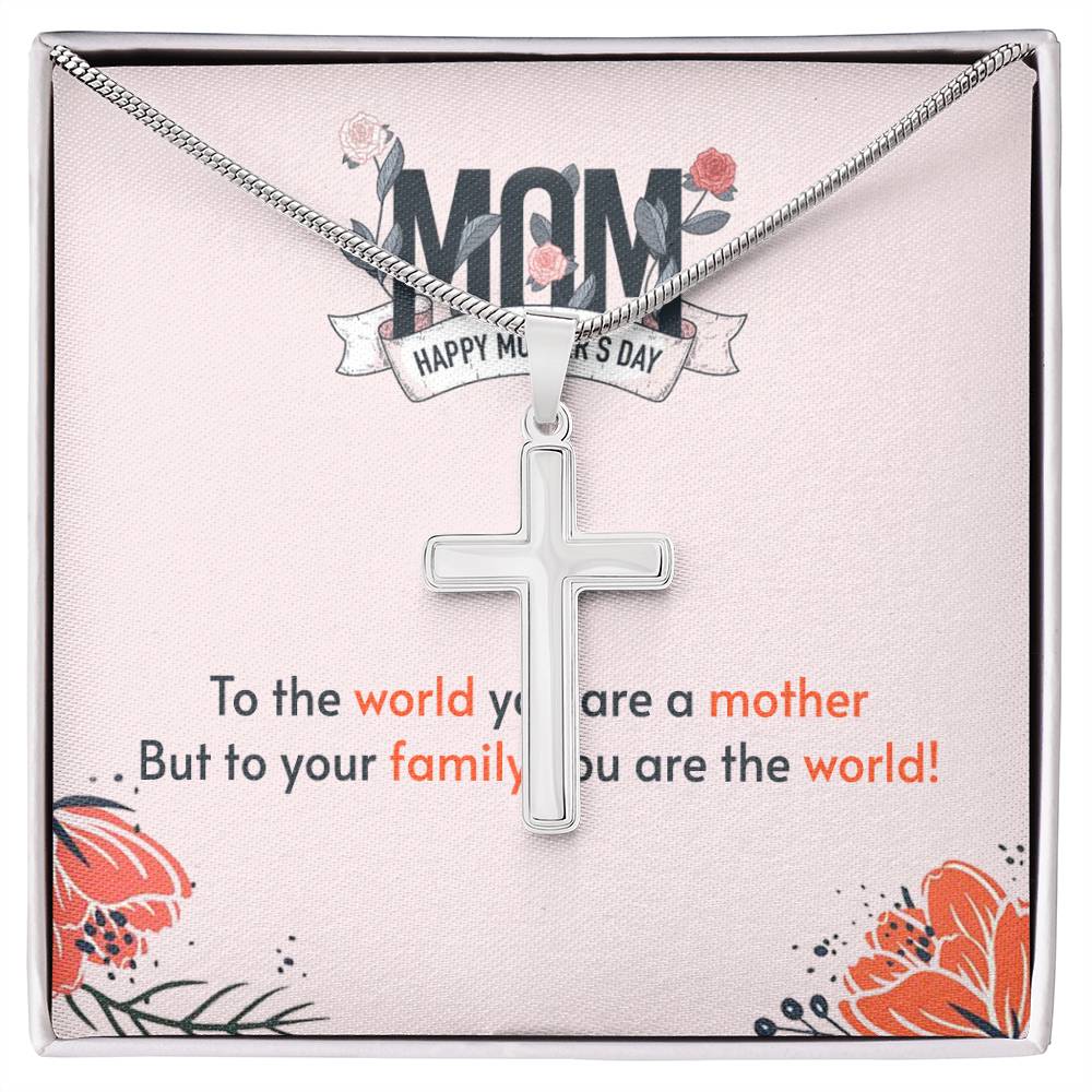 Mother's Day - To the world - Artisan Cross Necklace