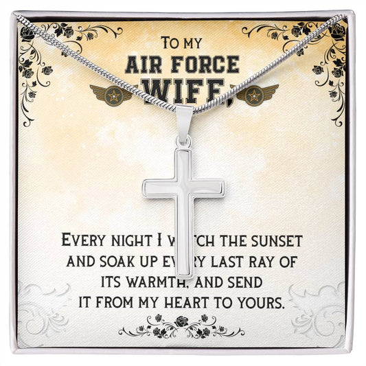 To Air Force Wife - Every night - Artisan Cross Necklace