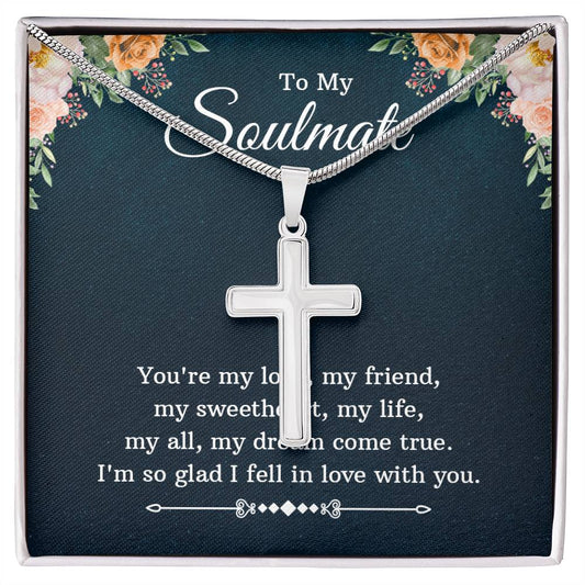 To Soulmate - You're my love - Artisan Cross Necklace