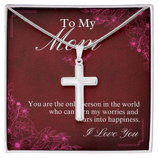 To Mom - You are - Artisan Cross Necklace