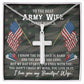 To Army Wife - I know the distance - Artisan Cross Necklace