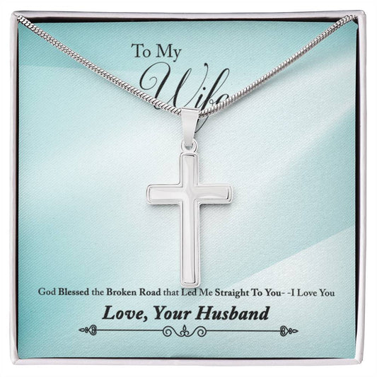 To Wife - God blessed - Artisan Cross Necklace