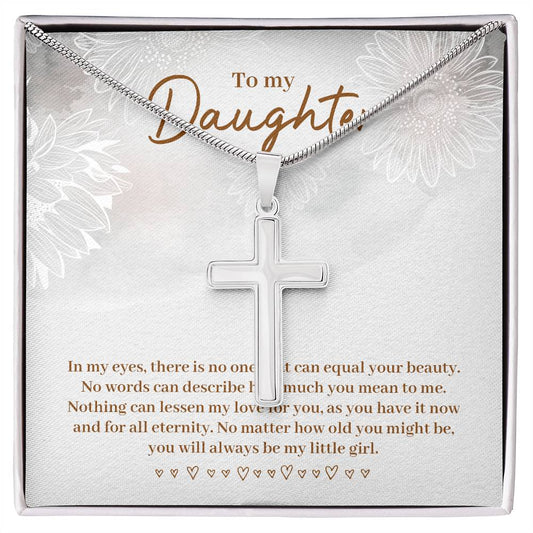 To Daughter - In my eyes - Artisan Cross Necklace