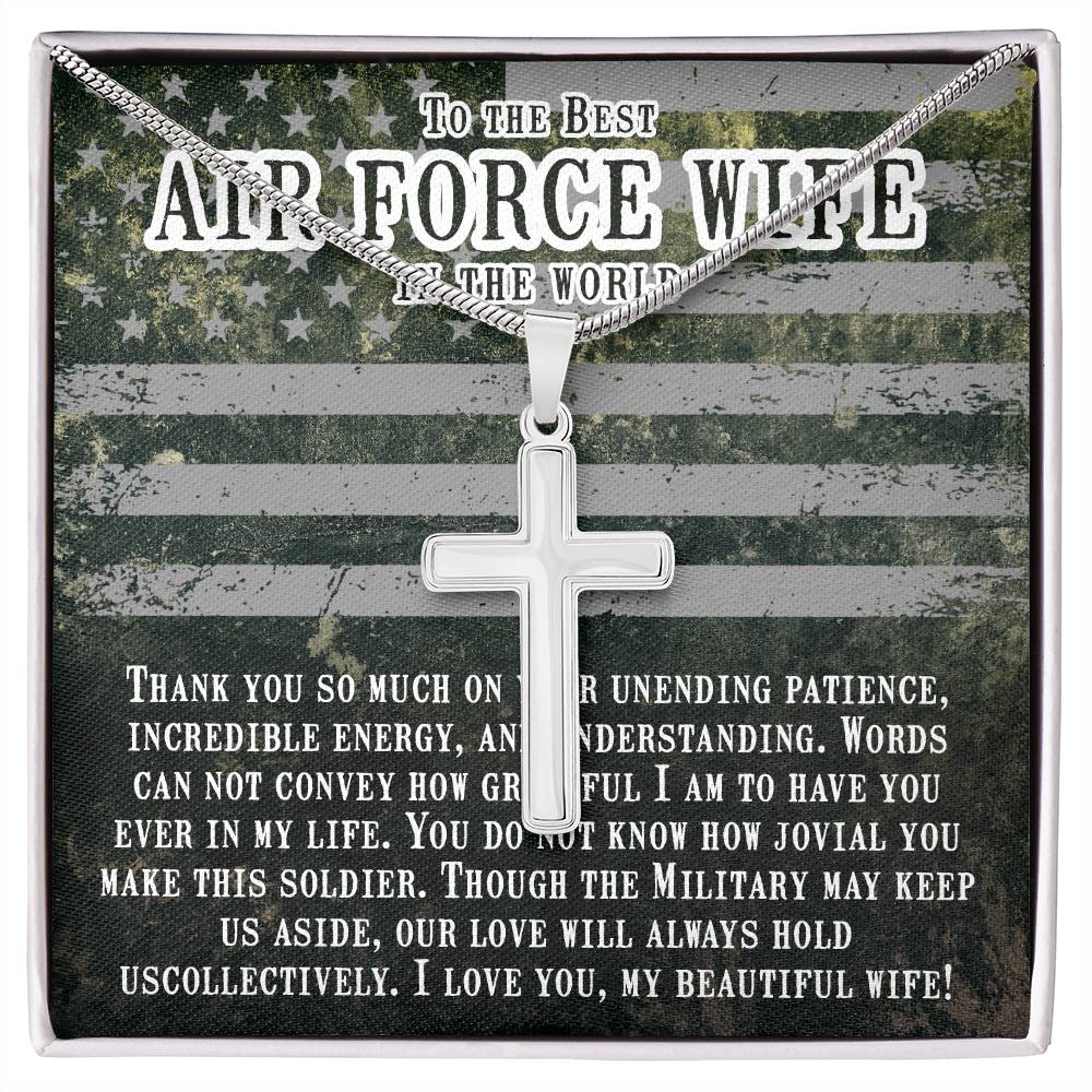 To Air Force Wife - Thank you so much - Artisan Cross Necklace