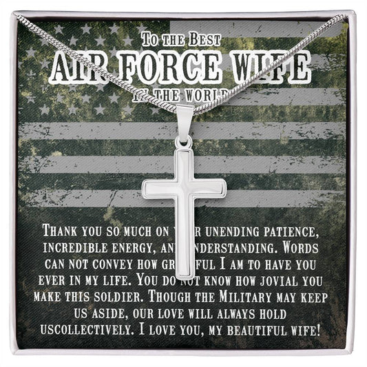 To Air Force Wife - Thank you so much - Artisan Cross Necklace