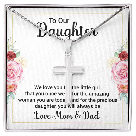 To Daughter - We love you - Artisan Cross Necklace