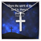 Verse - 2 Corinthians 3:17 - Artisan Cross Necklace