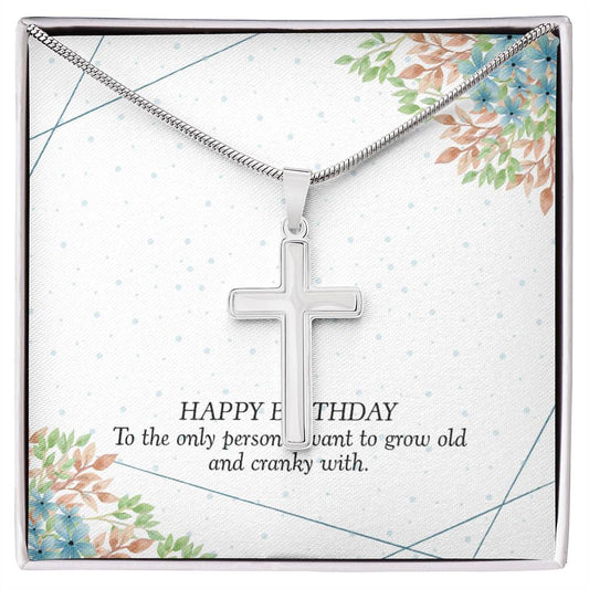 Birthday - To the only person - Artisan Cross Necklace