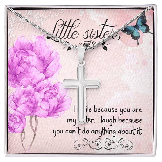 To Sister - I smile - Artisan Cross Necklace