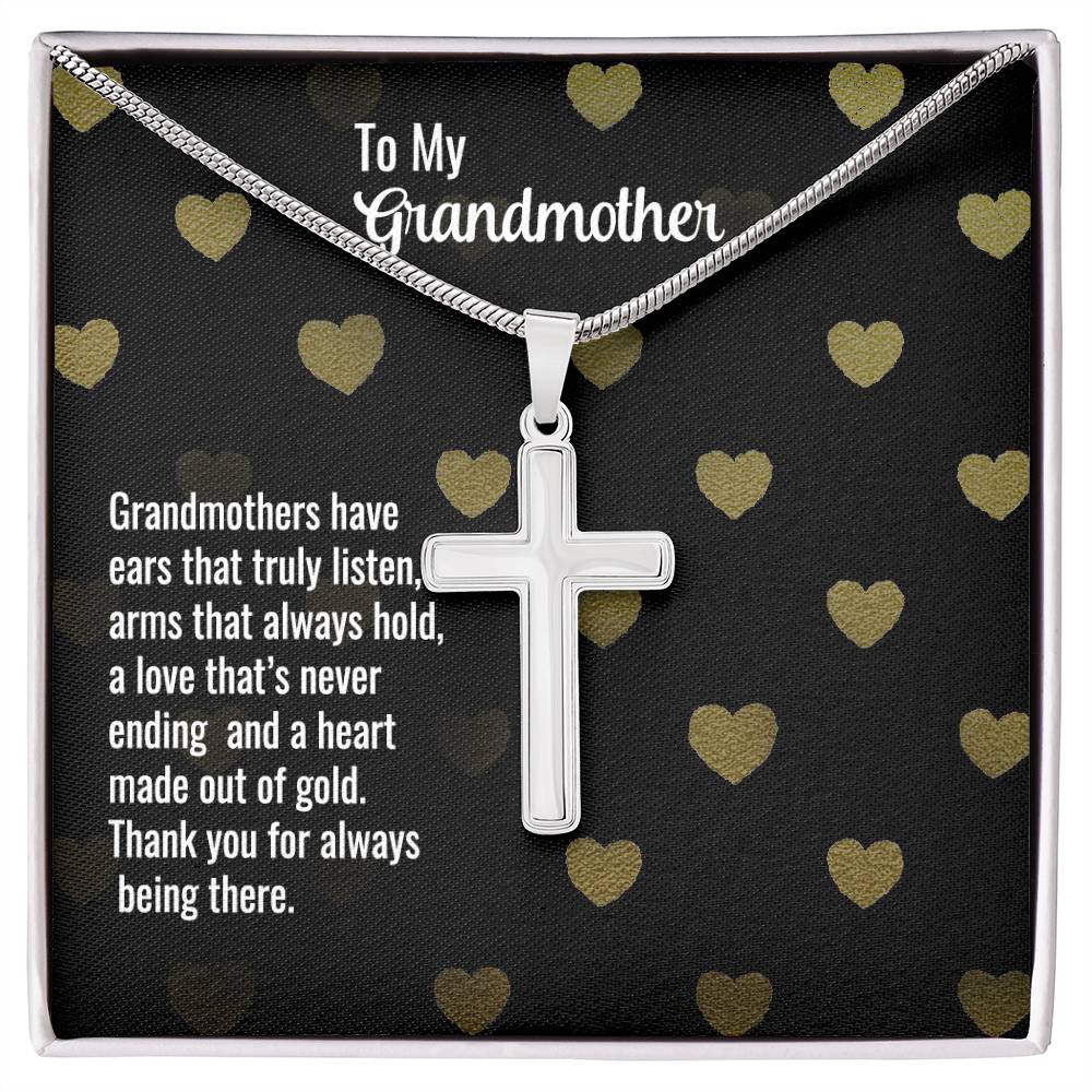 Grandmother - Grandmothers have - Artisan Cross Necklace