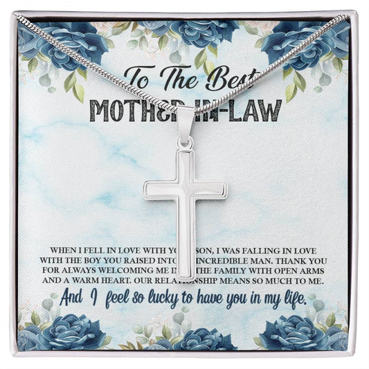 To Mother In Law - When I fell in love - Artisan Cross Necklace