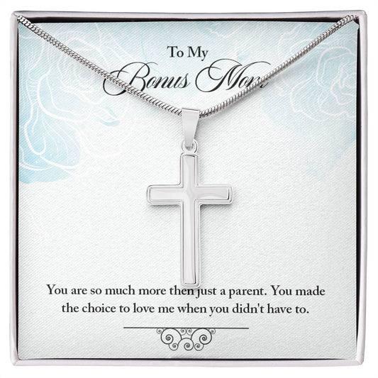 To Bonus Mom - You are so much - Artisan Cross Necklace