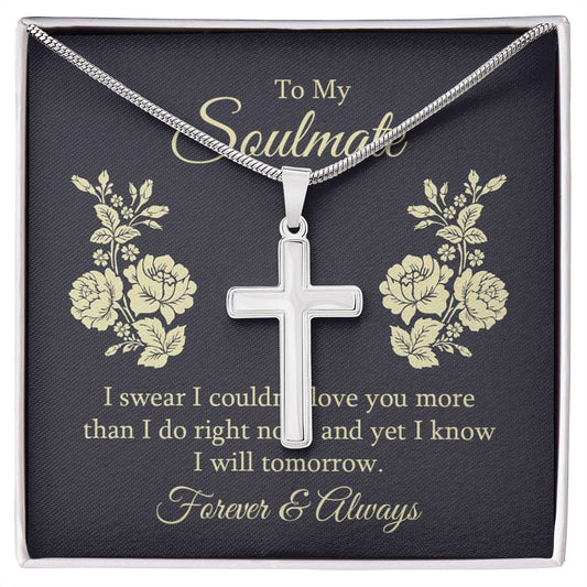 To Soulmate - I swear - Artisan Cross Necklace