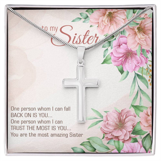 To Sister - One person - Artisan Cross Necklace