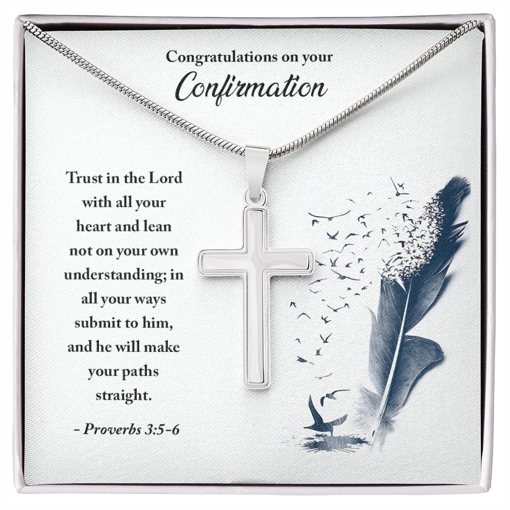 Confirmation - Trust in the Lord - Artisan Cross Necklace