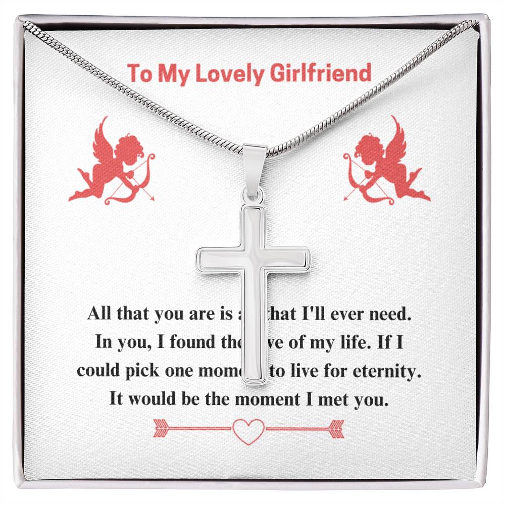 To Girlfriend - If I could - Artisan Cross Necklace