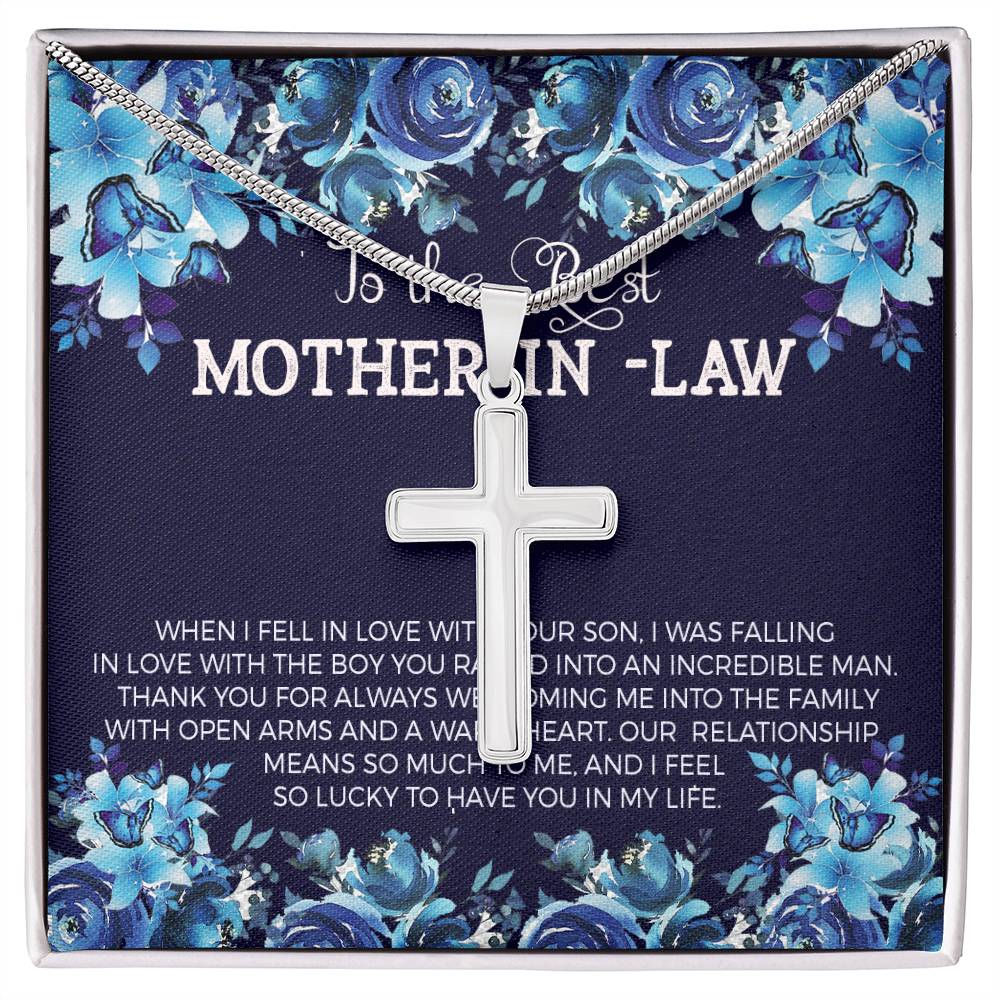 To Mother In Law - When I fell in love - Artisan Cross Necklace