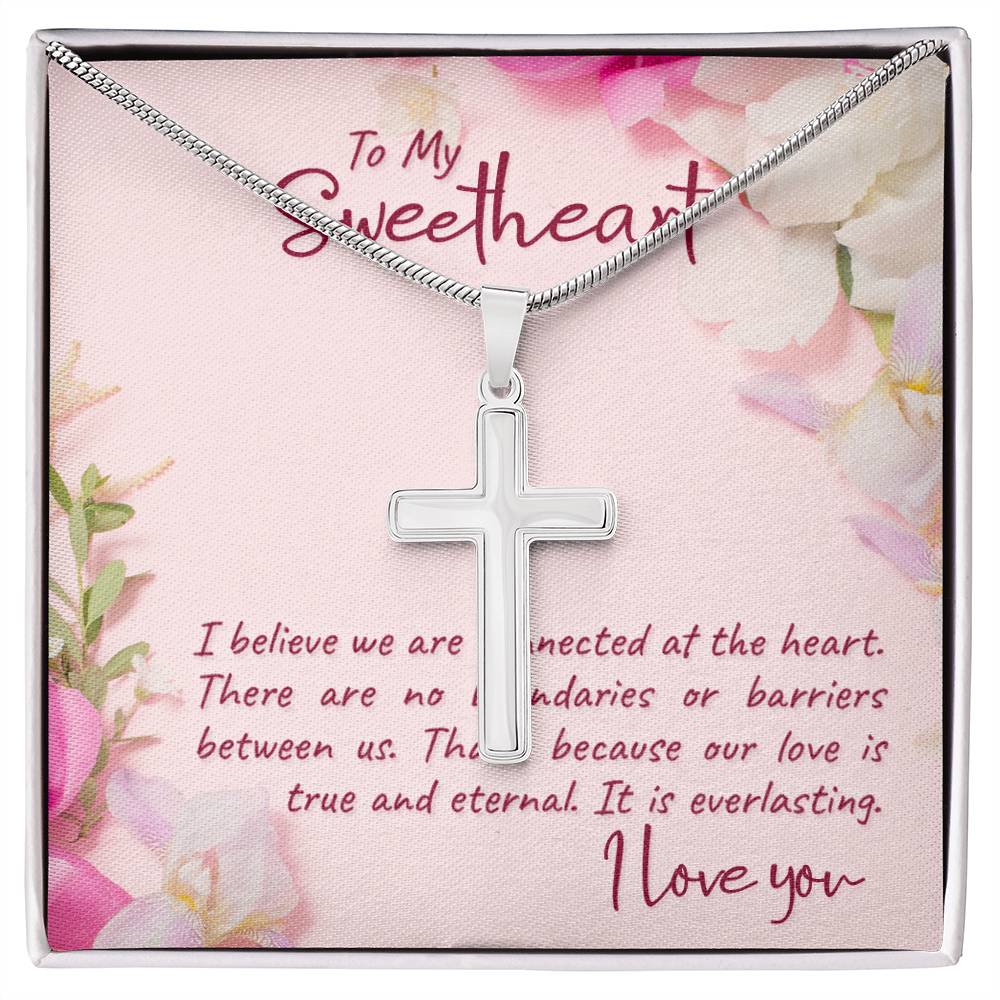 To Sweetheart - I believe we are - Artisan Cross Necklace