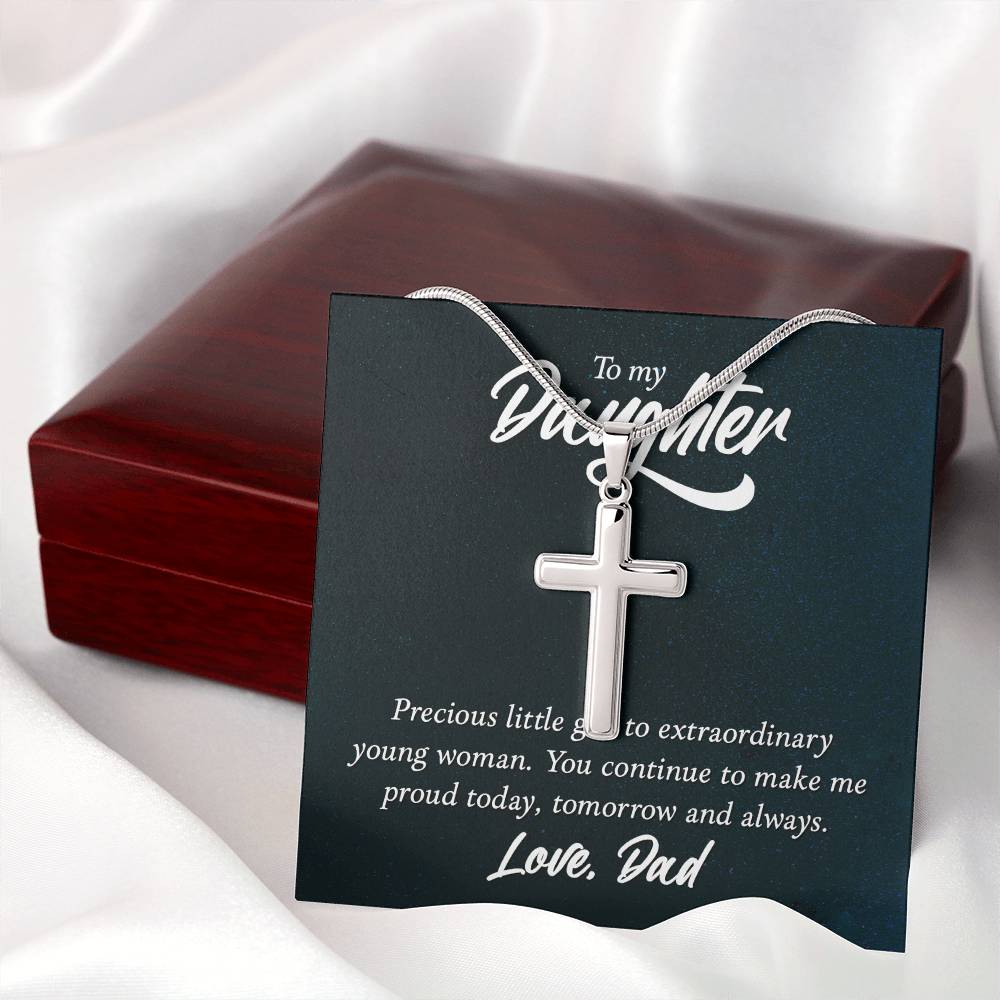 To Daughter - Precious little girl - Artisan Cross Necklace