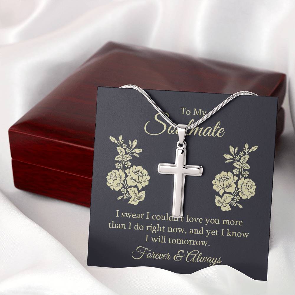 To Soulmate - I swear - Artisan Cross Necklace