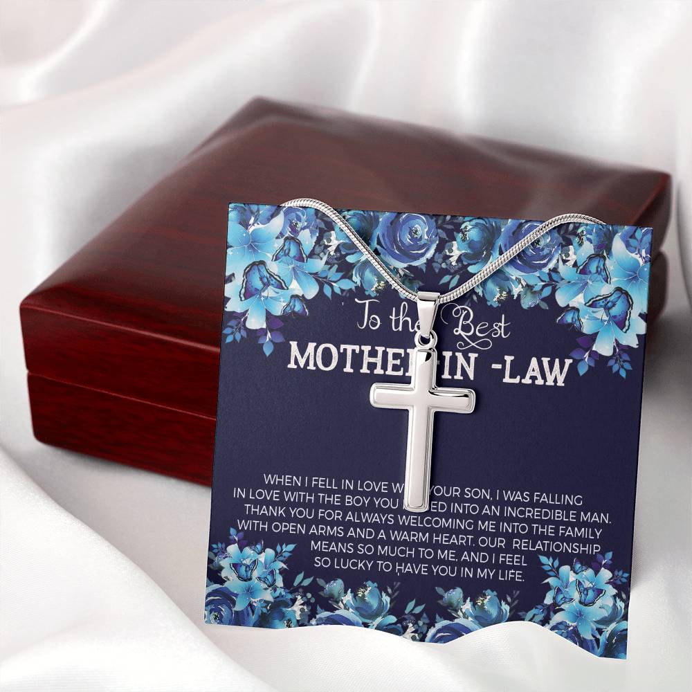 To Mother In Law - When I fell in love - Artisan Cross Necklace