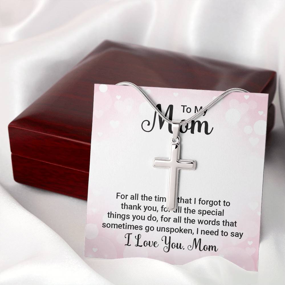 To Mom - For all the times - Artisan Cross Necklace