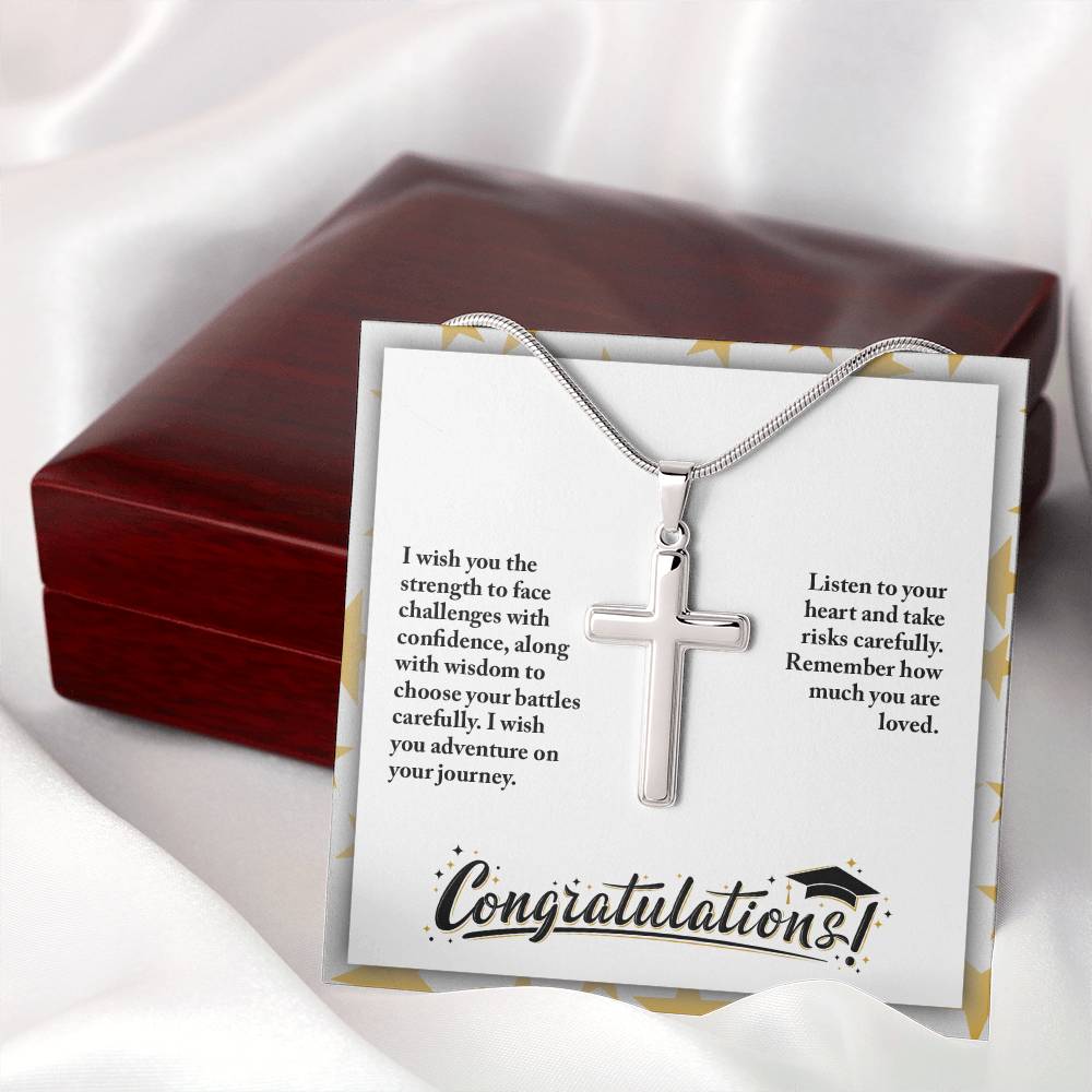 Graduation - I wish you the strength - Artisan Cross Necklace