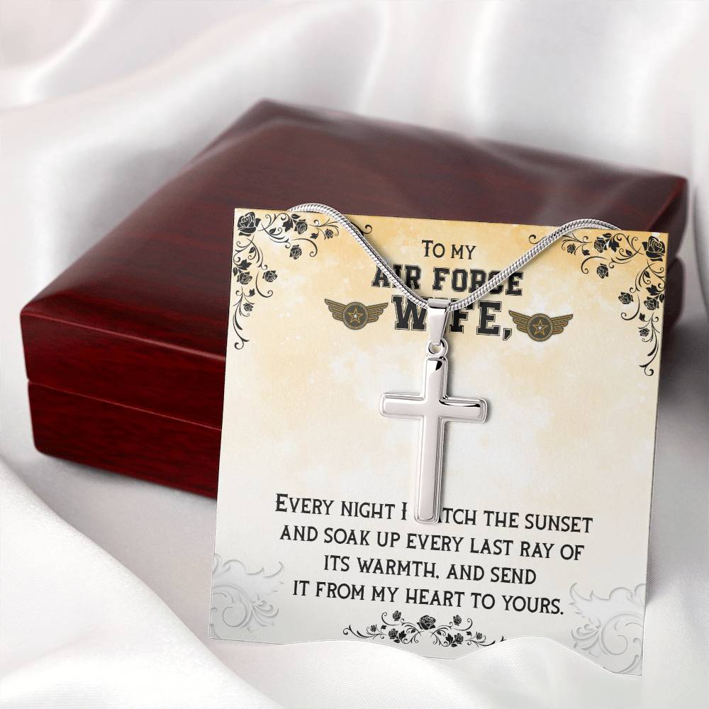 To Air Force Wife - Every night - Artisan Cross Necklace