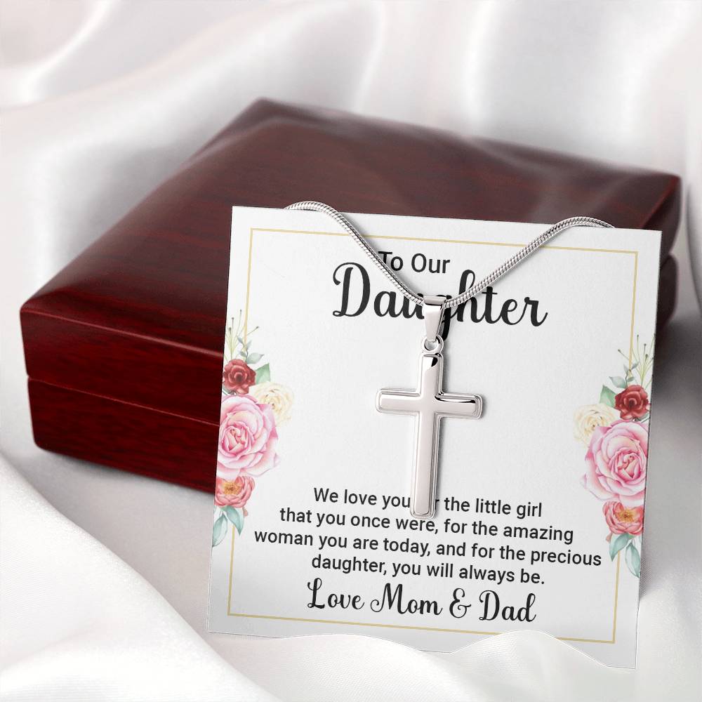 To Daughter - We love you - Artisan Cross Necklace