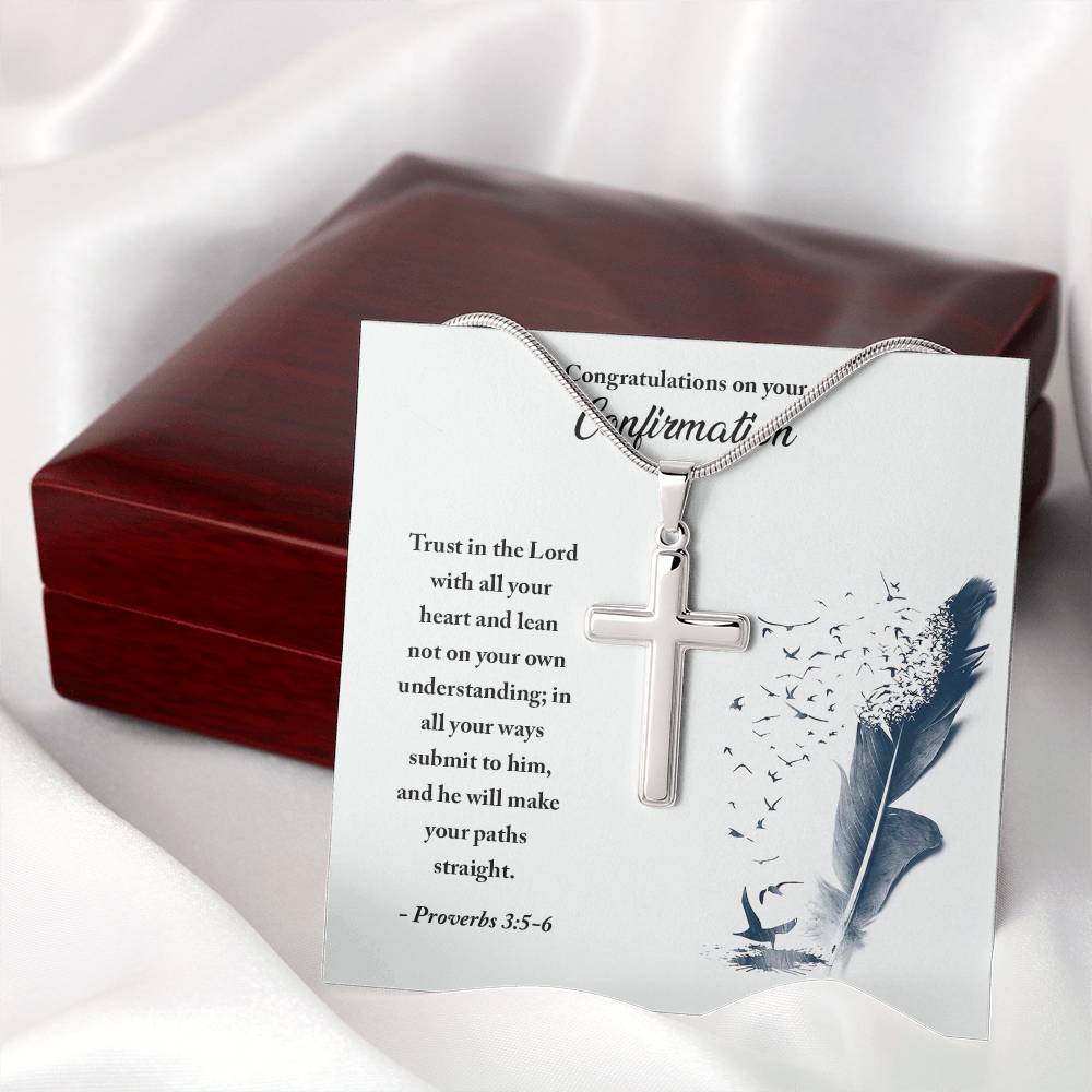 Confirmation - Trust in the Lord - Artisan Cross Necklace