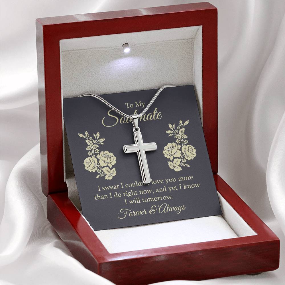 To Soulmate - I swear - Artisan Cross Necklace