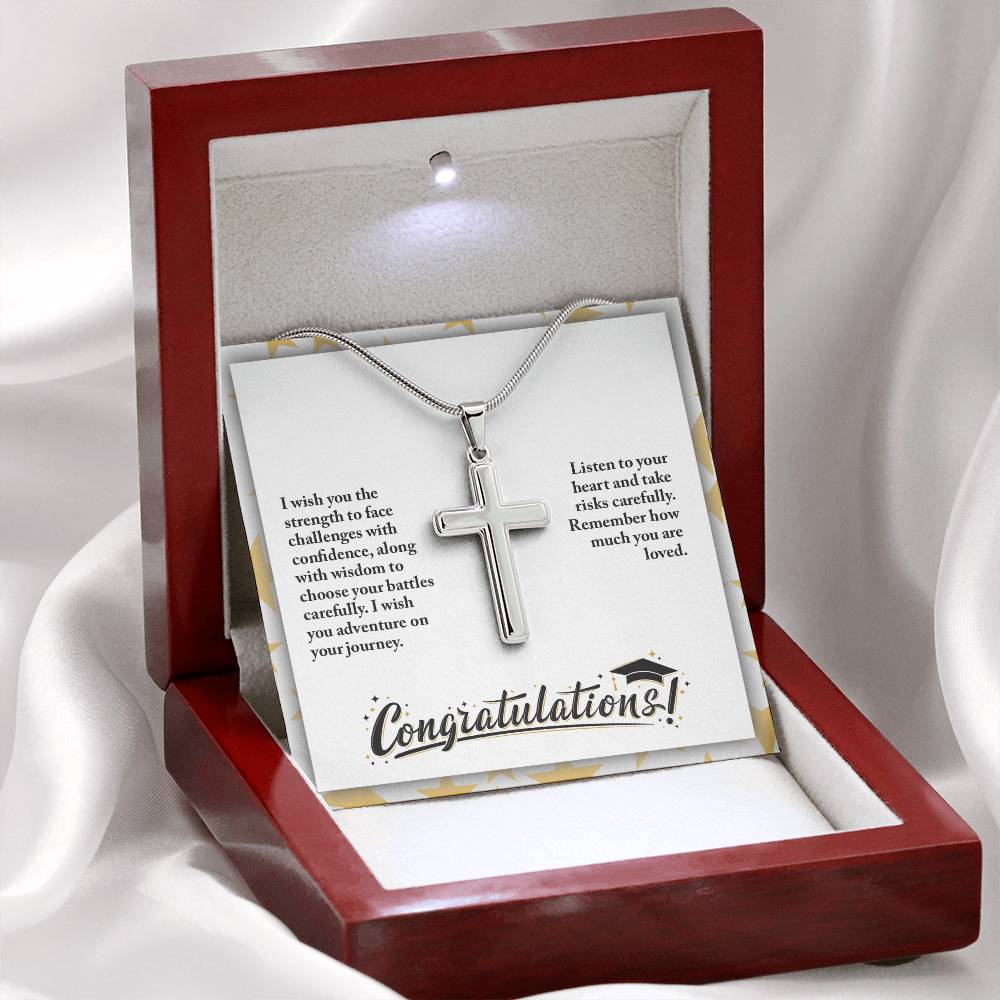 Graduation - I wish you the strength - Artisan Cross Necklace