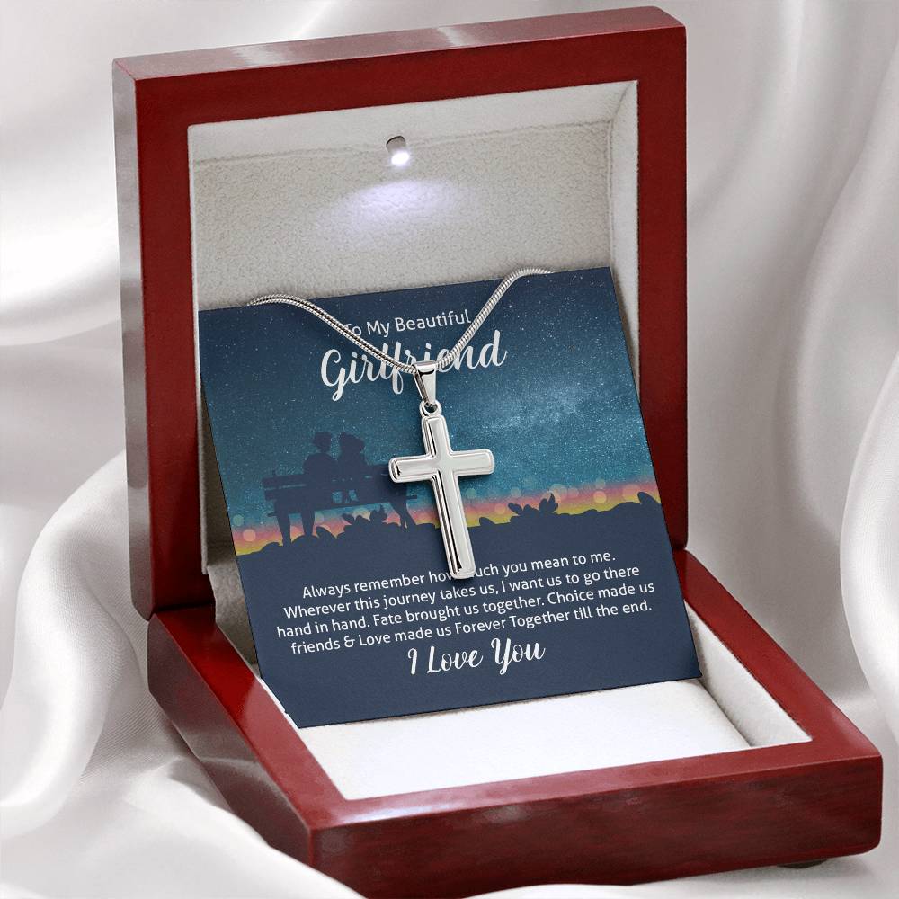 To Girlfriend - Always remember - Artisan Cross Necklace