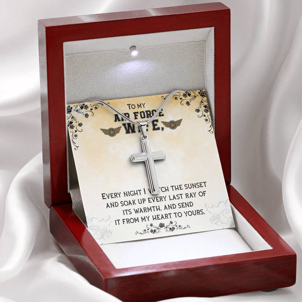 To Air Force Wife - Every night - Artisan Cross Necklace