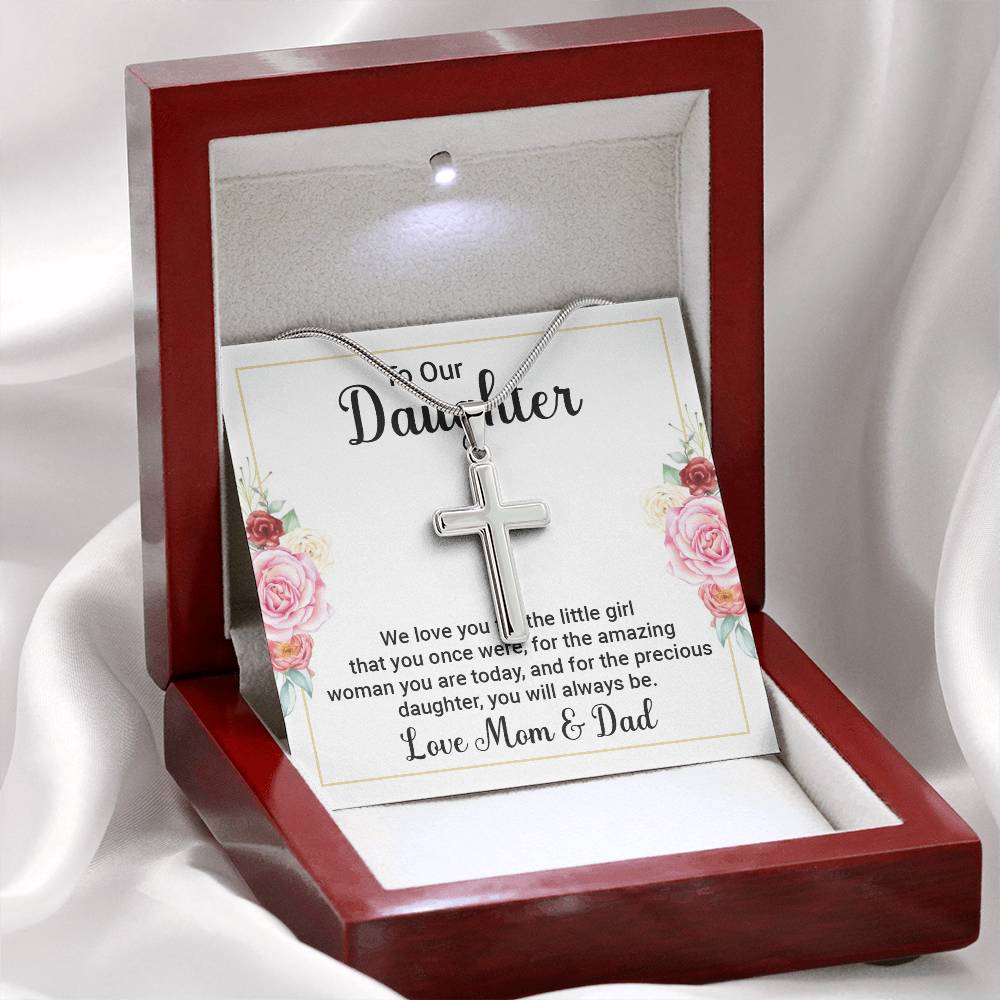 To Daughter - We love you - Artisan Cross Necklace