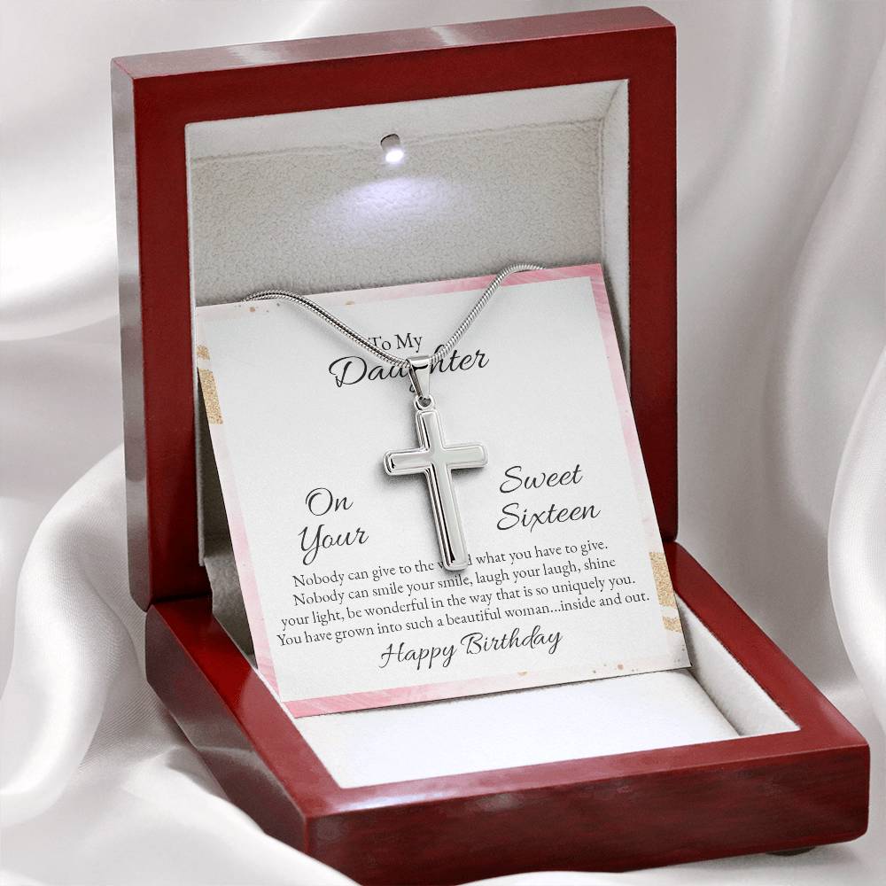 To Daughter - On your sweet sixteen - Artisan Cross Necklace