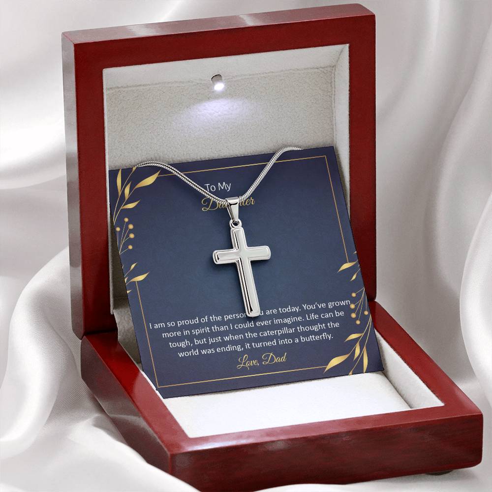 To Daughter - I am so proud - Artisan Cross Necklace