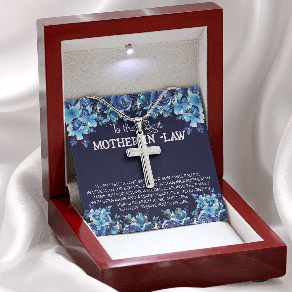 To Mother In Law - When I fell in love - Artisan Cross Necklace