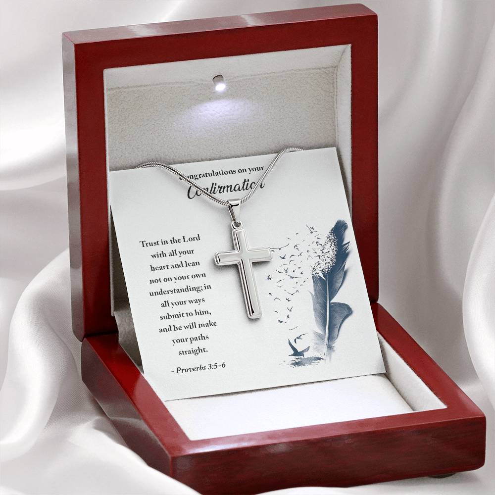 Confirmation - Trust in the Lord - Artisan Cross Necklace